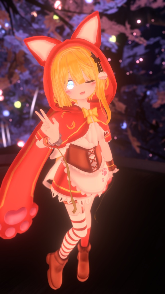 リトルレッドアニマルドレス【9アバター対応】【パーティクル付き】