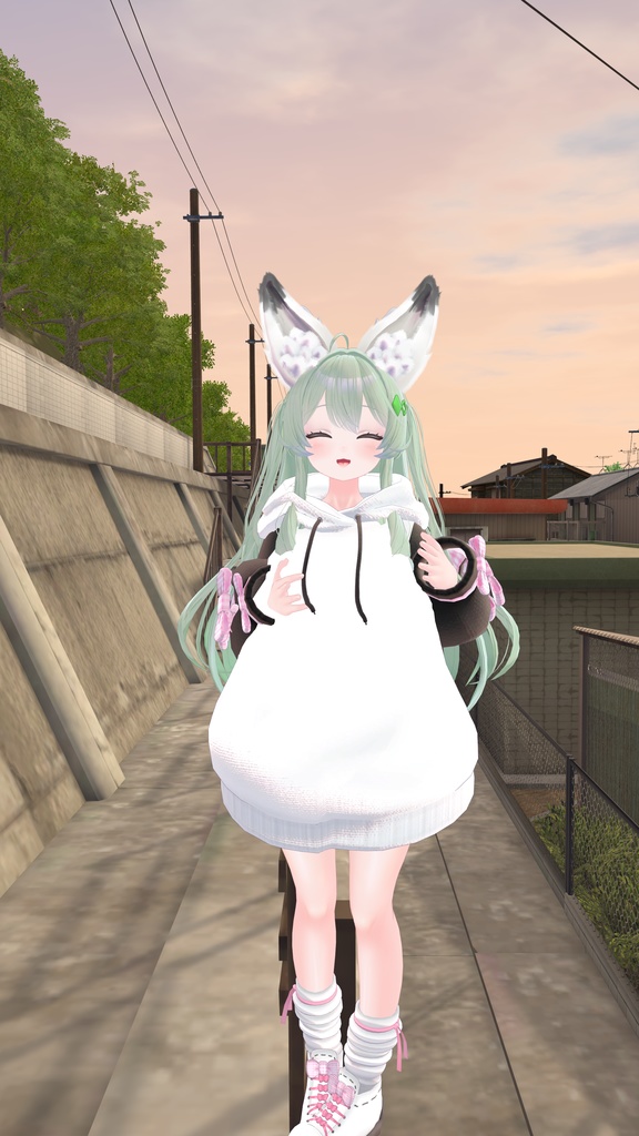 だぼもふオーバーパーカー&けもみみとしっぽ【12アバター対応】