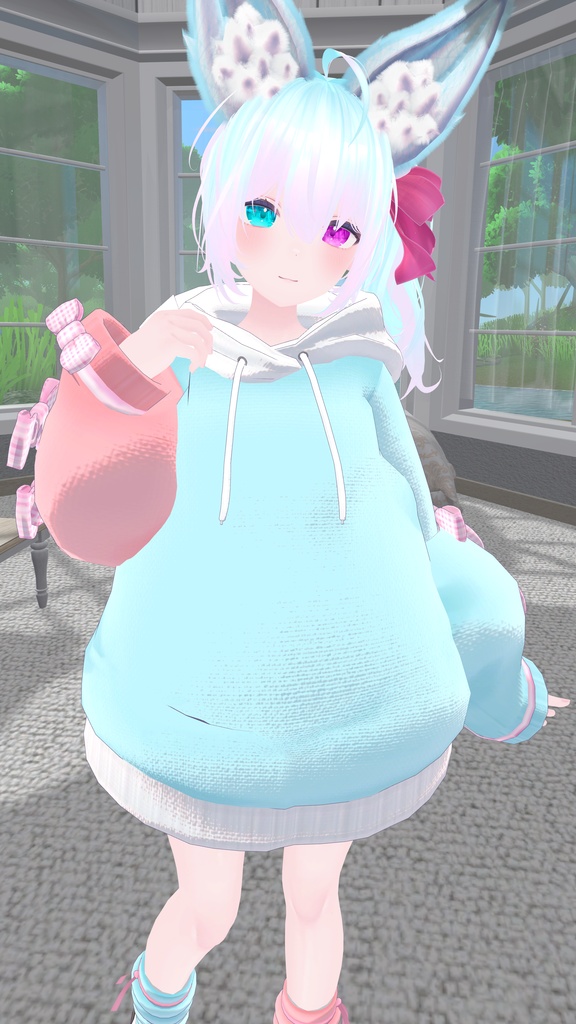 だぼもふオーバーパーカー&けもみみとしっぽ【12アバター対応】