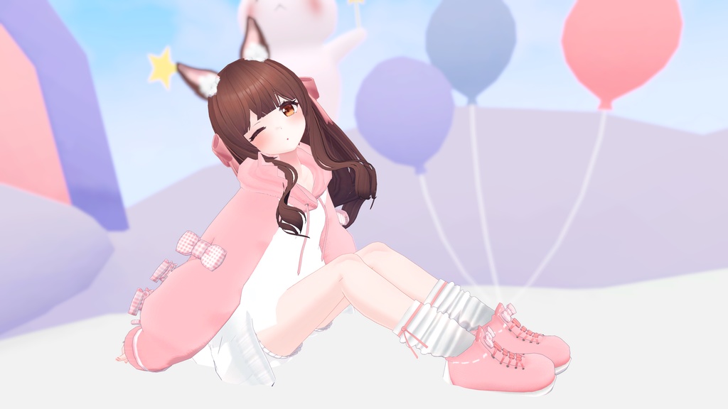 だぼもふオーバーパーカー&けもみみとしっぽ【12アバター対応】