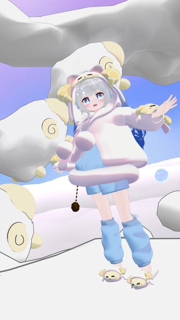 《複数アバター対応衣装》ひつじさんパジャマ