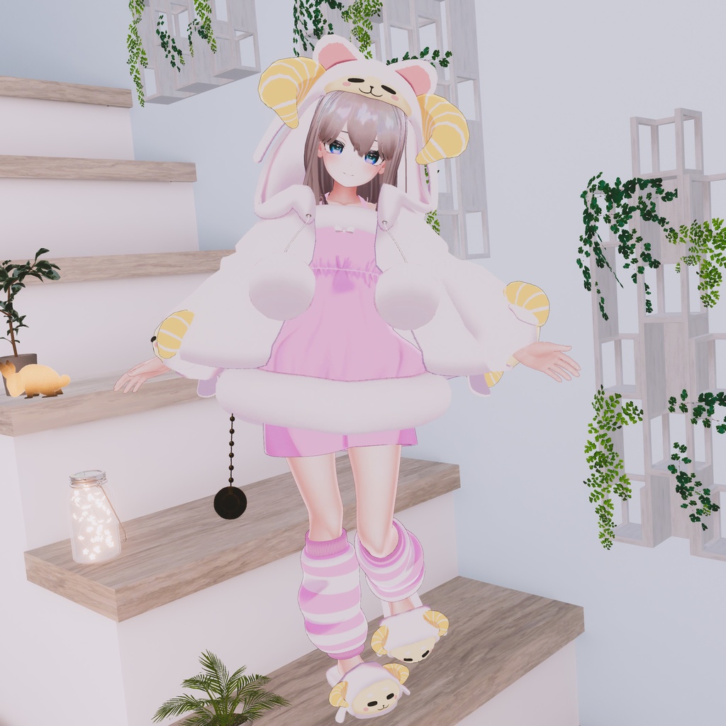 《複数アバター対応衣装》ひつじさんパジャマ