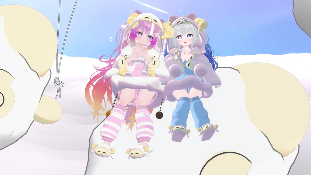 《複数アバター対応衣装》ひつじさんパジャマ