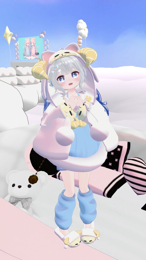 《複数アバター対応衣装》ひつじさんパジャマ