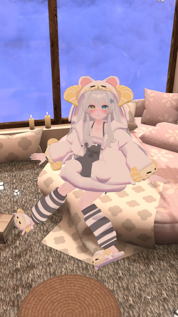 《複数アバター対応衣装》ひつじさんパジャマ