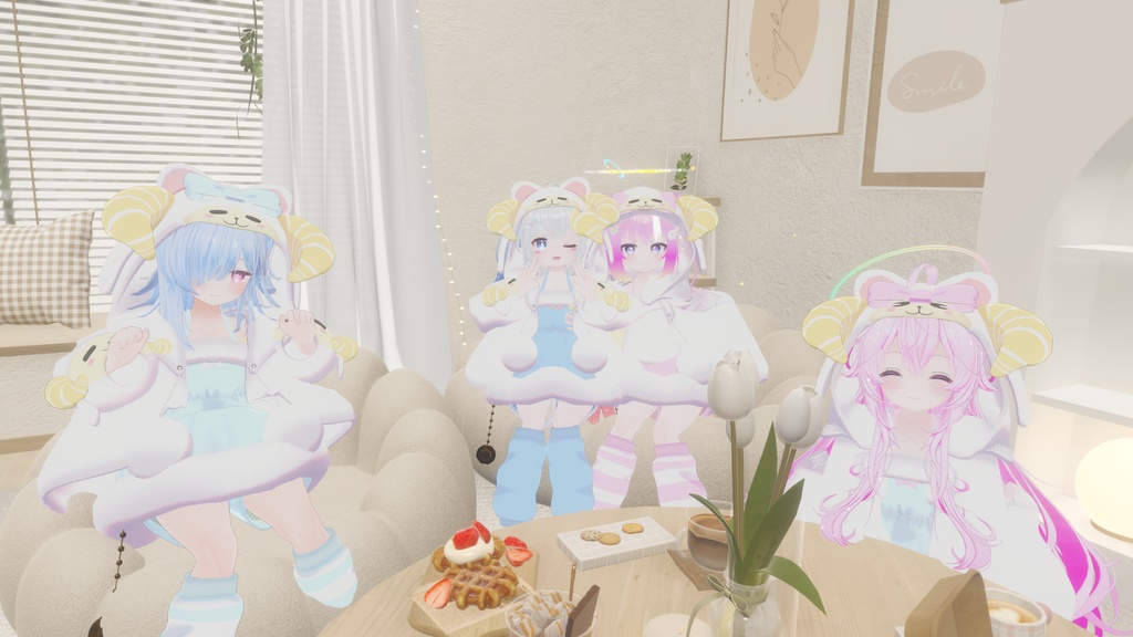 《複数アバター対応衣装》ひつじさんパジャマ