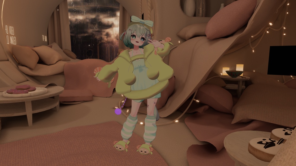 《複数アバター対応衣装》ひつじさんパジャマ