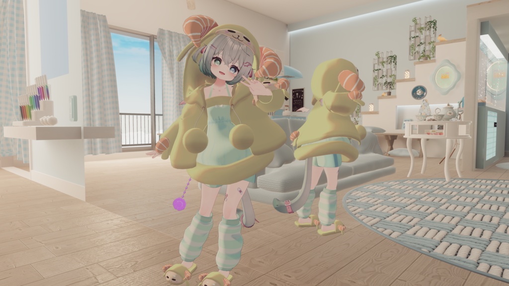 《複数アバター対応衣装》ひつじさんパジャマ