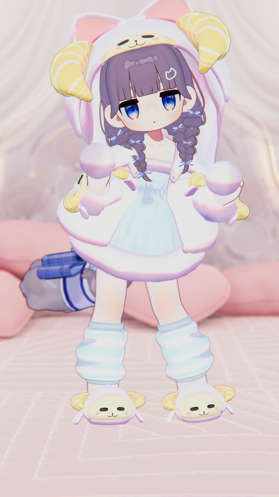 《複数アバター対応衣装》ひつじさんパジャマ