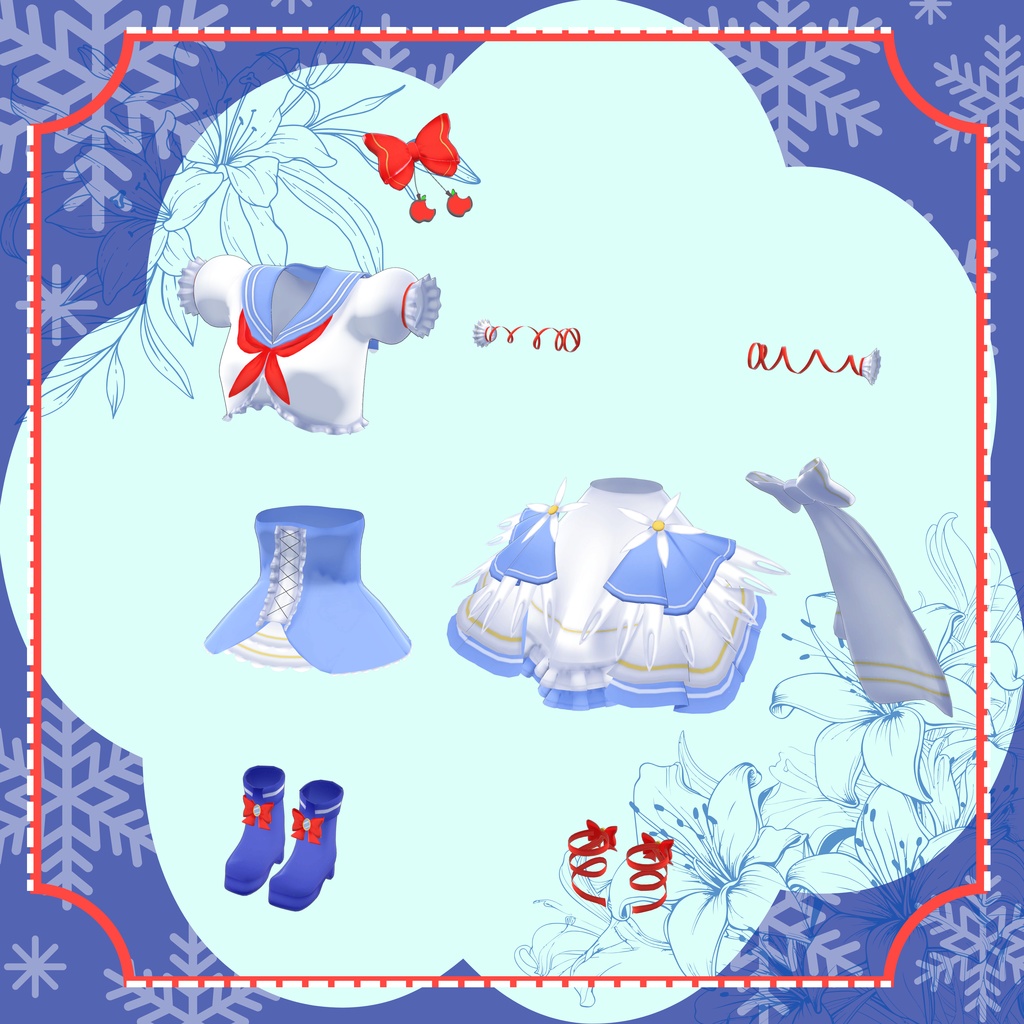 《複数アバター対応衣装》スノーブルーム・セレナーデ