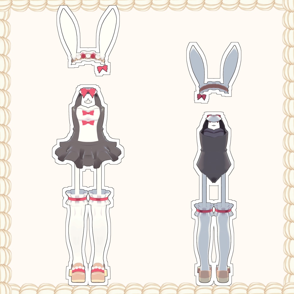 《複数アバター対応衣装》うさみみホイップ