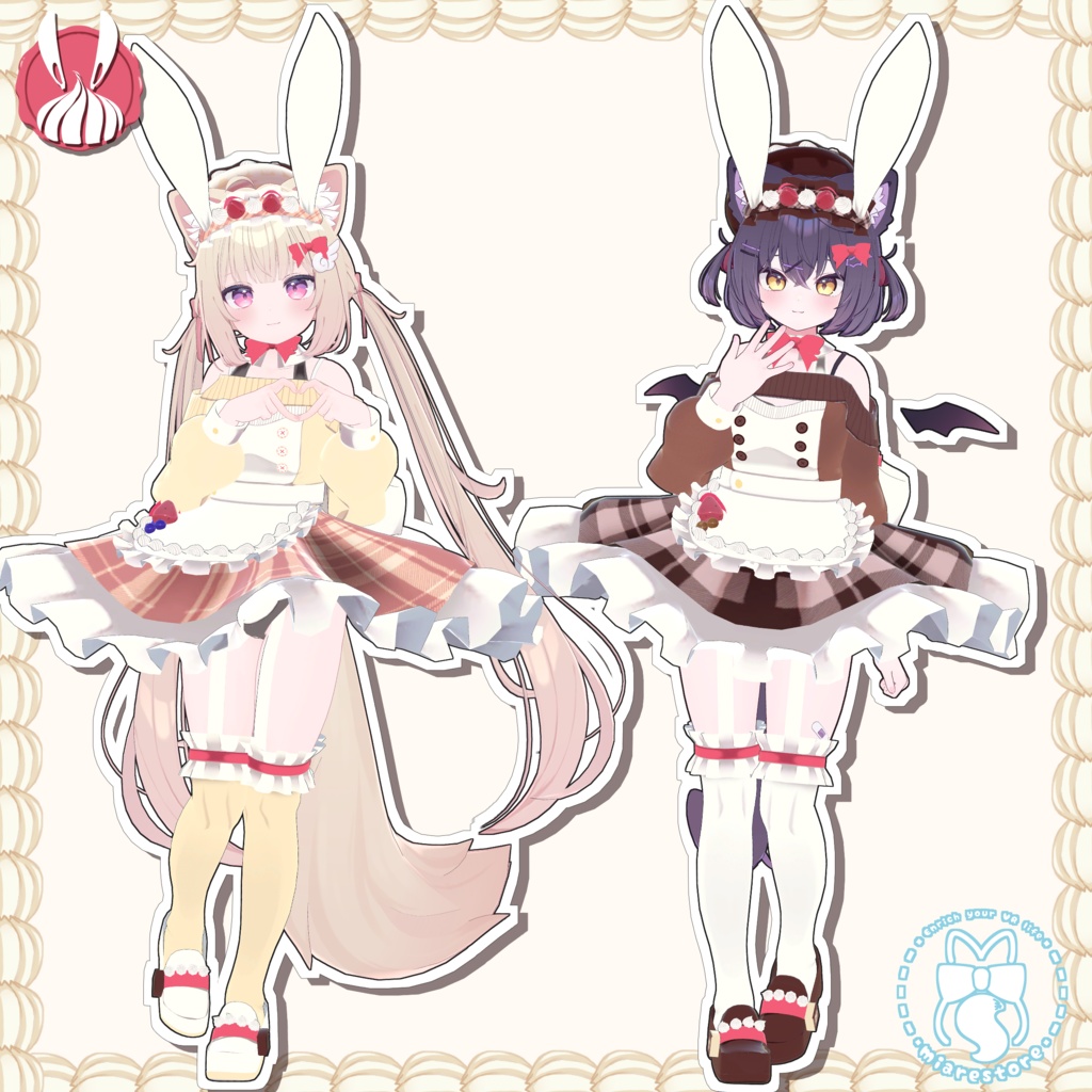 《複数アバター対応衣装》うさみみホイップ