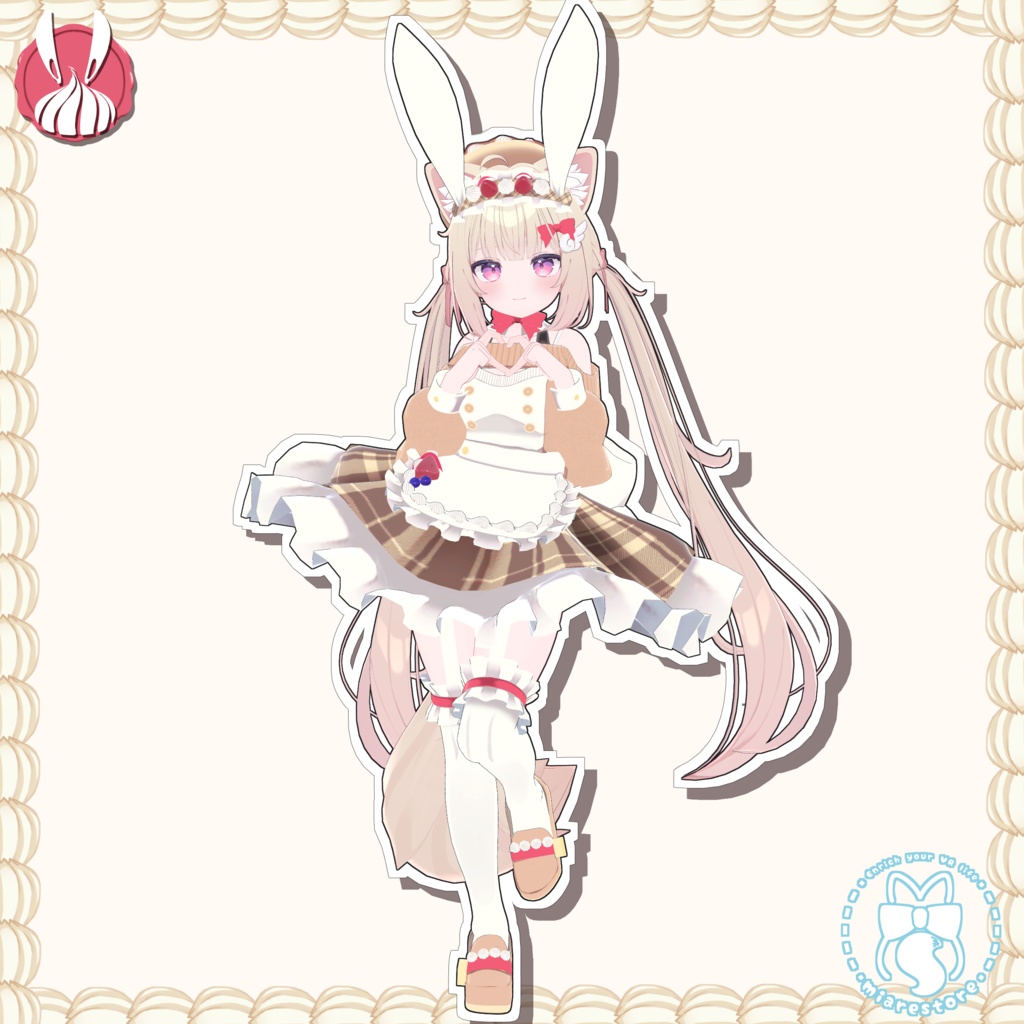 《複数アバター対応衣装》うさみみホイップ