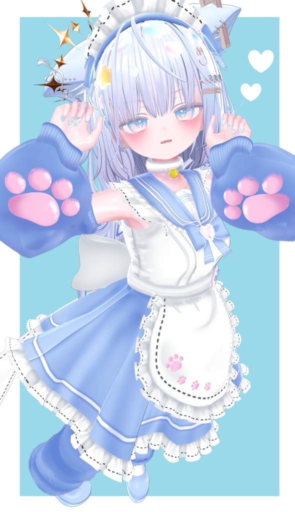 《22アバター対応衣装》にくきゅうセーラーウエイトレスさん