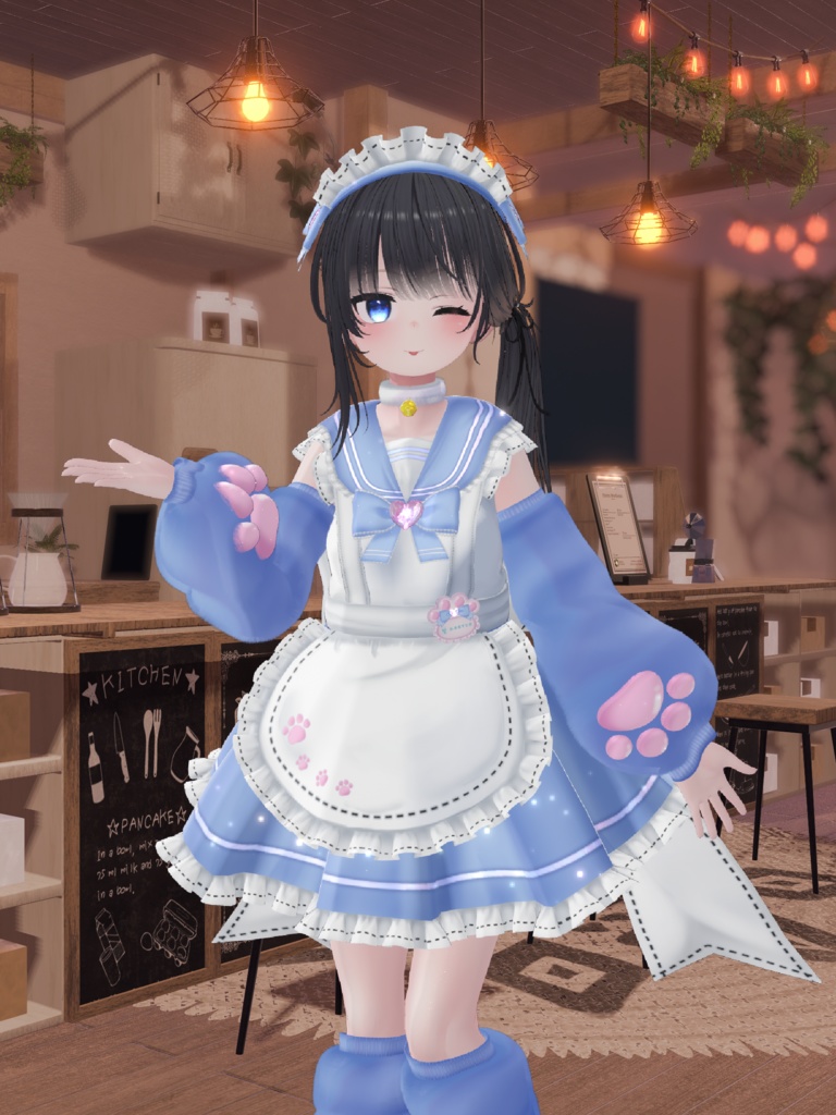 《22アバター対応衣装》にくきゅうセーラーウエイトレスさん