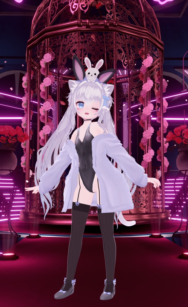 ふわもこ♡カーディガンバニー / Fluffy Cardigan Bunny【22アバター対応衣装】