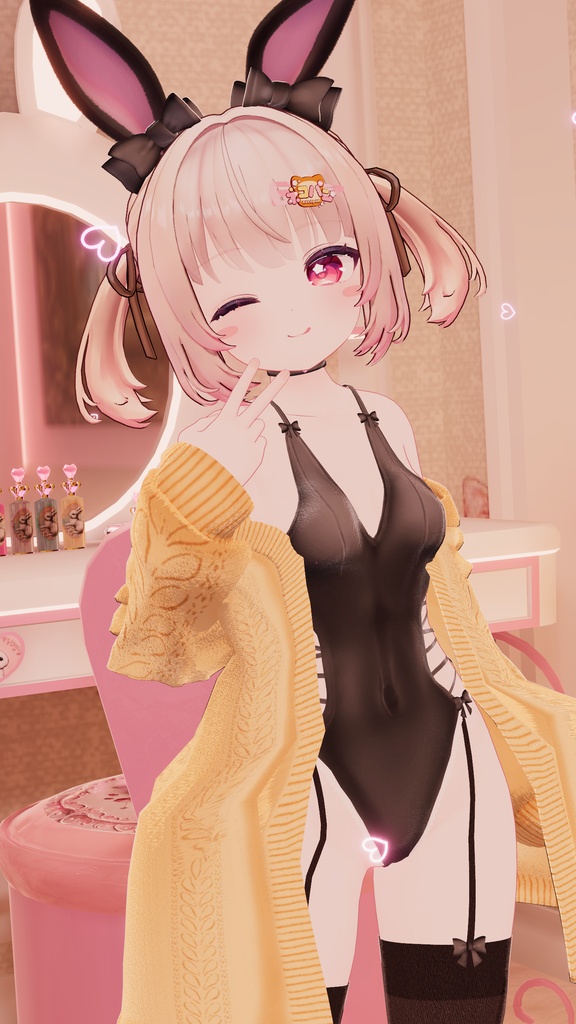 ふわもこ♡カーディガンバニー / Fluffy Cardigan Bunny【22アバター対応衣装】