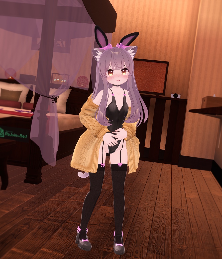 ふわもこ♡カーディガンバニー / Fluffy Cardigan Bunny【22アバター対応衣装】