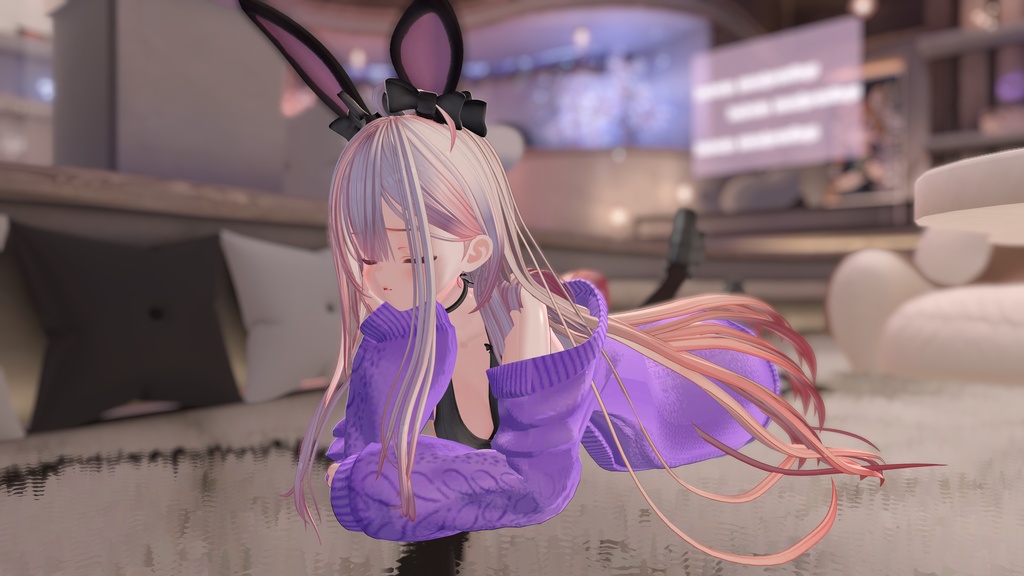 ふわもこ♡カーディガンバニー / Fluffy Cardigan Bunny【22アバター対応衣装】