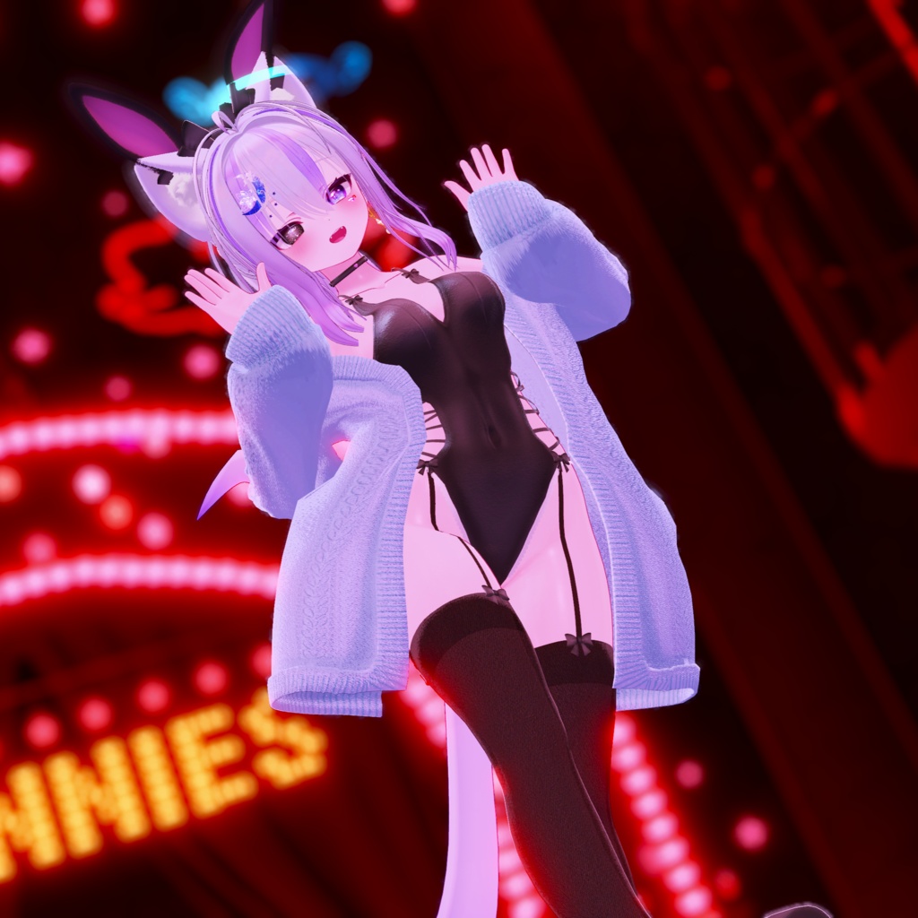 ふわもこ♡カーディガンバニー / Fluffy Cardigan Bunny【22アバター対応衣装】