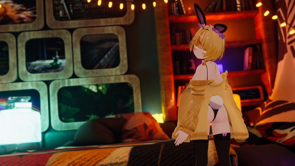 ふわもこ♡カーディガンバニー / Fluffy Cardigan Bunny【22アバター対応衣装】
