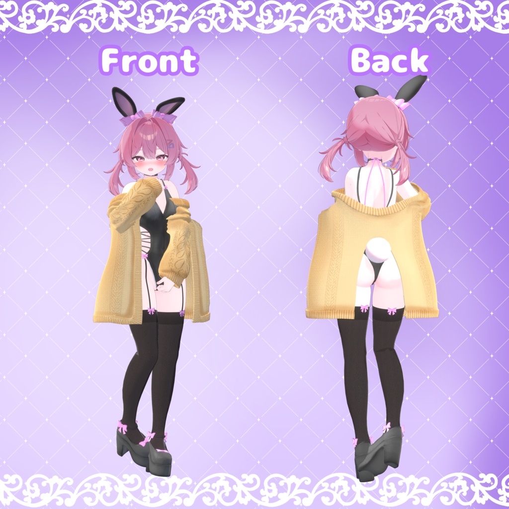 ふわもこ♡カーディガンバニー / Fluffy Cardigan Bunny【22アバター対応衣装】
