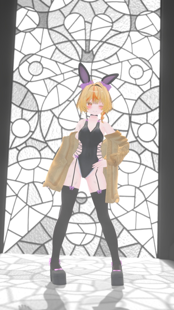 ふわもこ♡カーディガンバニー / Fluffy Cardigan Bunny【22アバター対応衣装】