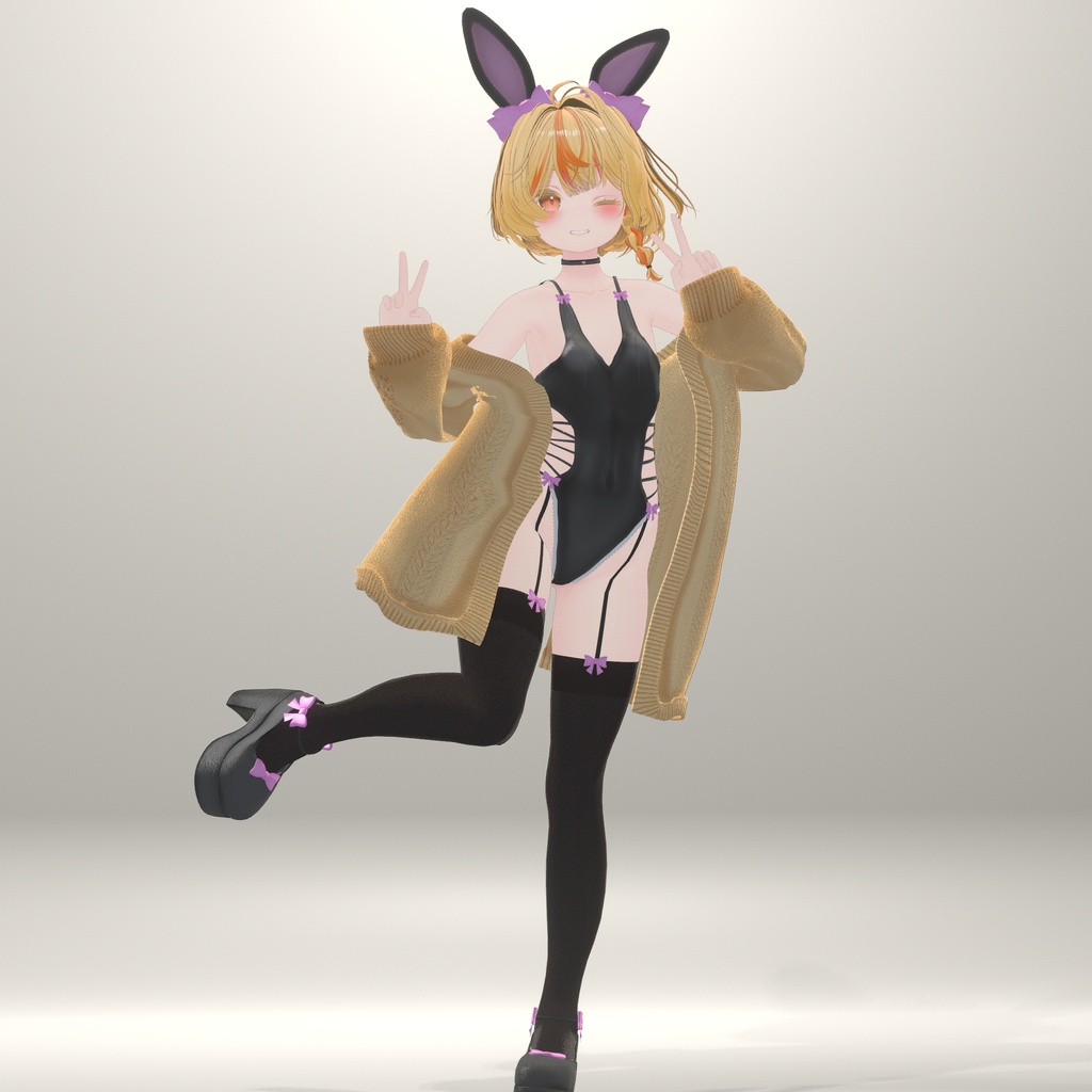 ふわもこ♡カーディガンバニー / Fluffy Cardigan Bunny【22アバター対応衣装】