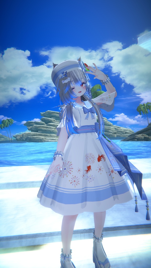 夕涼み花火セーラーワンピ / Yusuzumi Hanabi Sailor Dress【17アバター対応衣装】