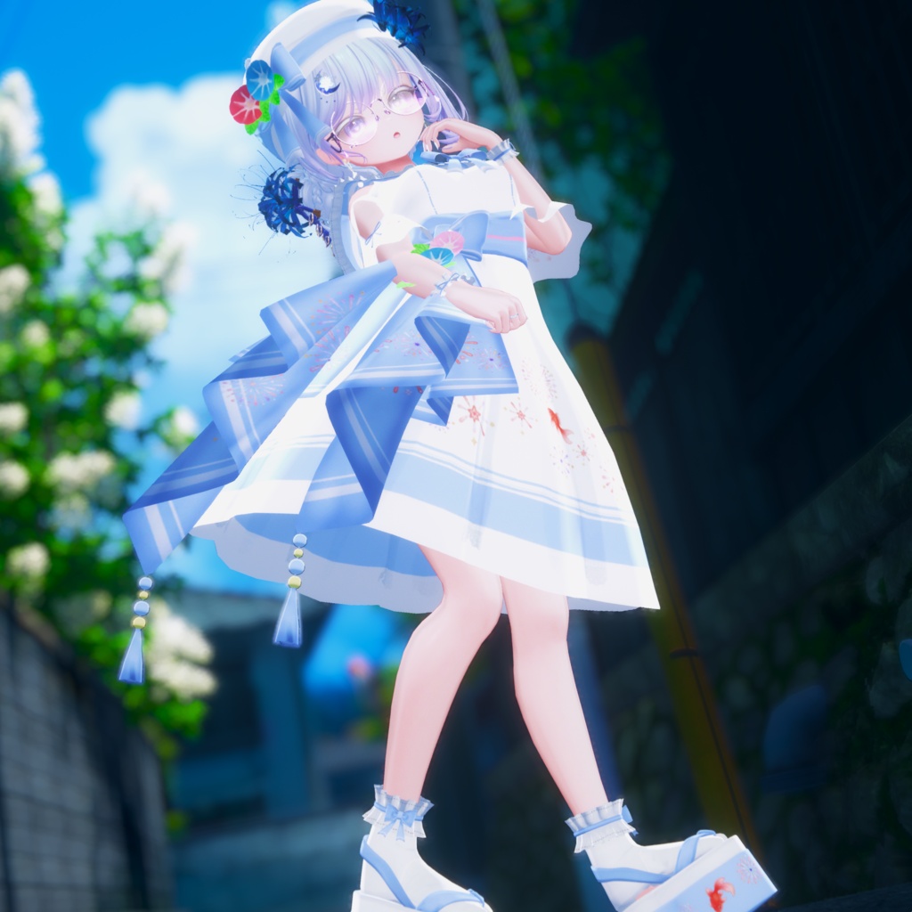 夕涼み花火セーラーワンピ / Yusuzumi Hanabi Sailor Dress【17アバター対応衣装】