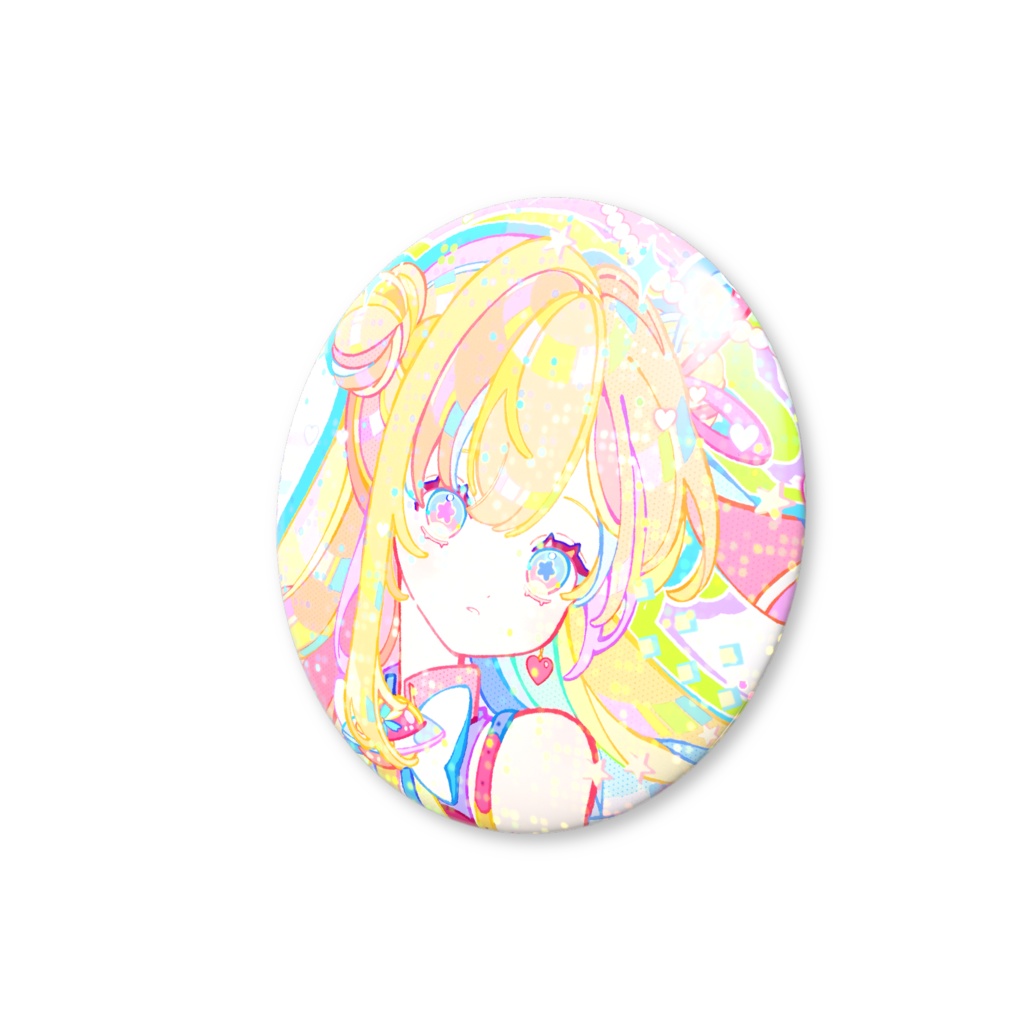 デビュー4周年記念グッズ 『グリッター缶バッジ』 / 彩巴輝レア