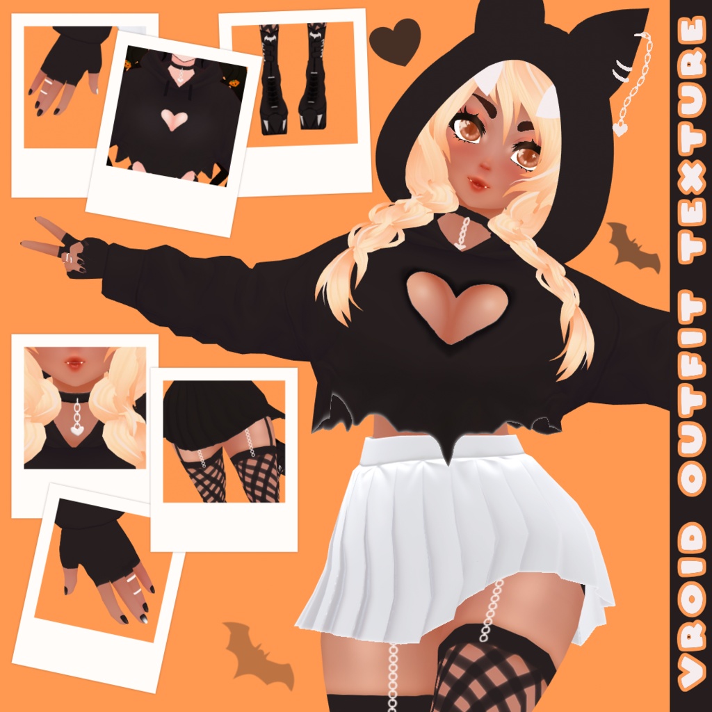 Halloween Bat Sweater Outfit VRoid 衣装 Texture