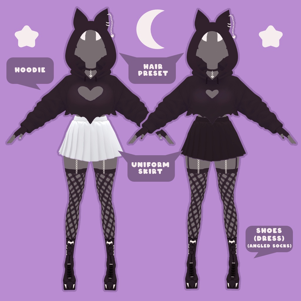 Halloween Bat Sweater Outfit VRoid 衣装 Texture