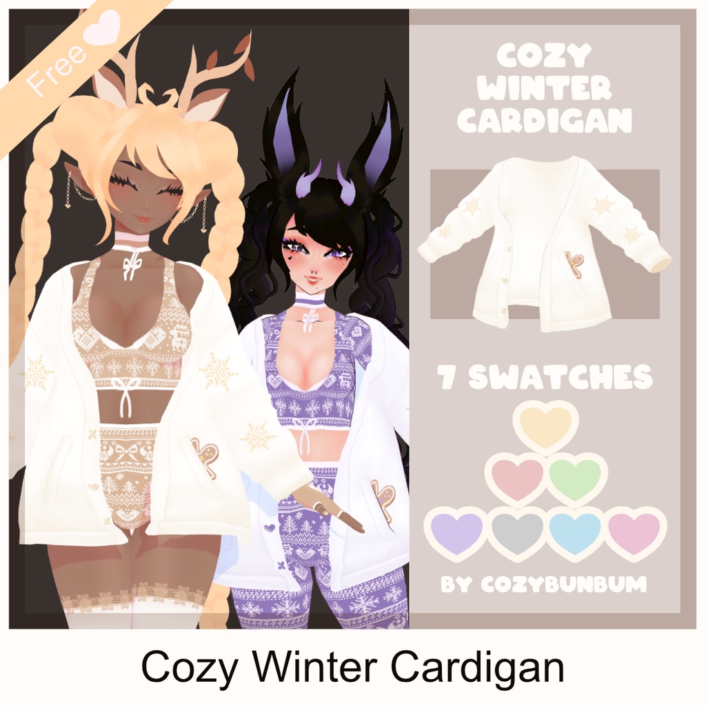 [FREE] Winter Cardigan VRoid テクスチャ Chaqueta de invierno