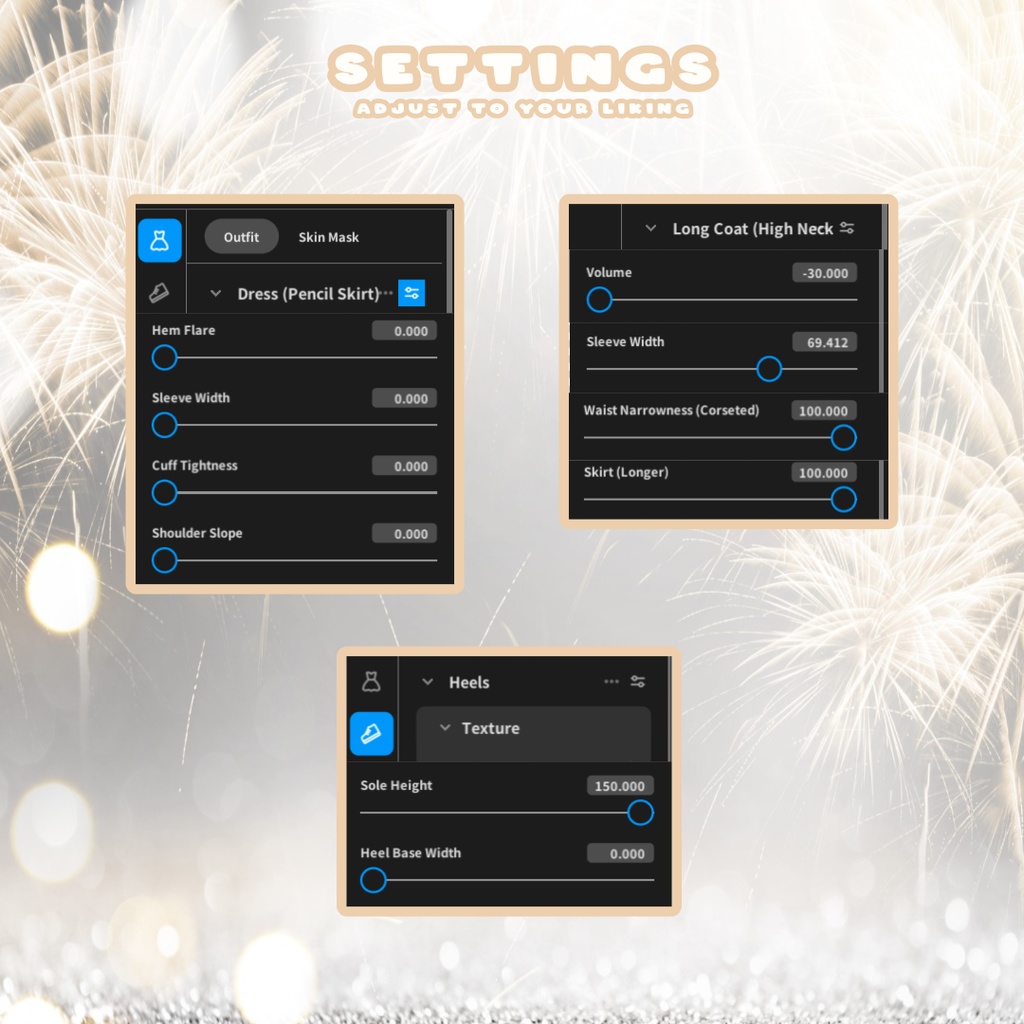 Happy New Year 2022 Outfit VRoid 衣装 Texture vestido de año nuevo