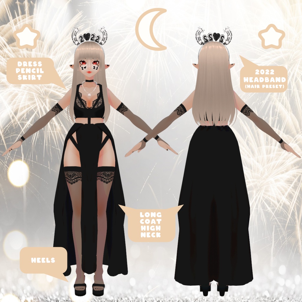 Happy New Year 2022 Outfit VRoid 衣装 Texture vestido de año nuevo