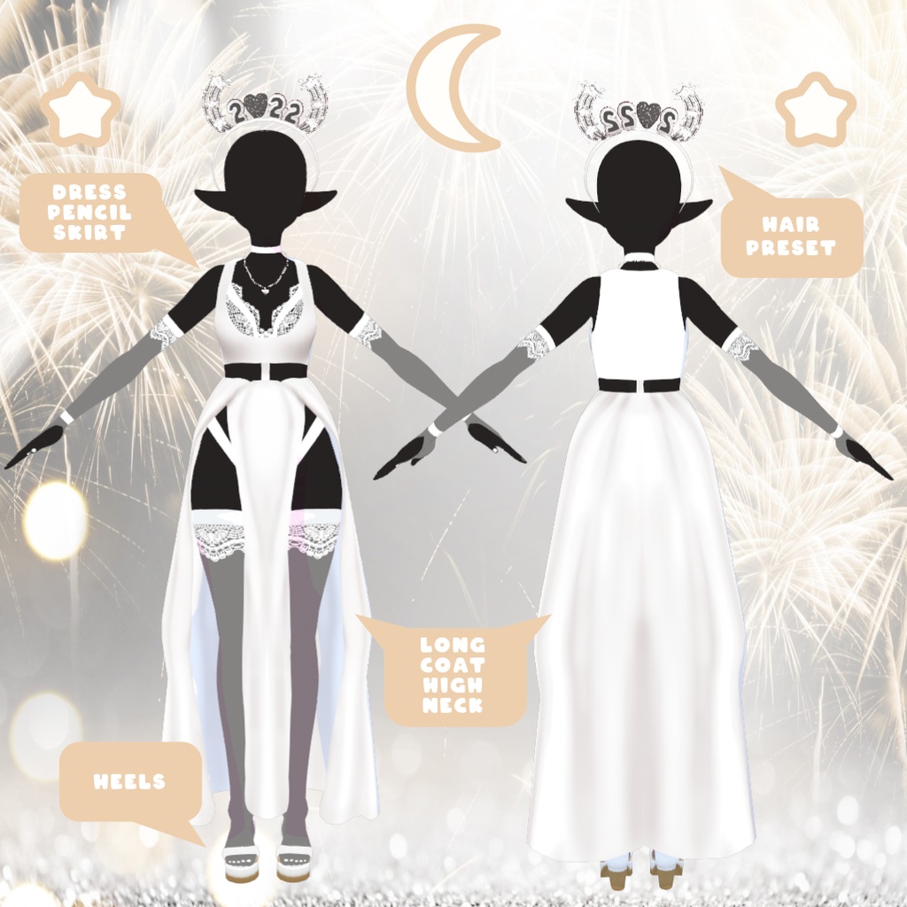 Happy New Year 2022 Outfit VRoid 衣装 Texture vestido de año nuevo