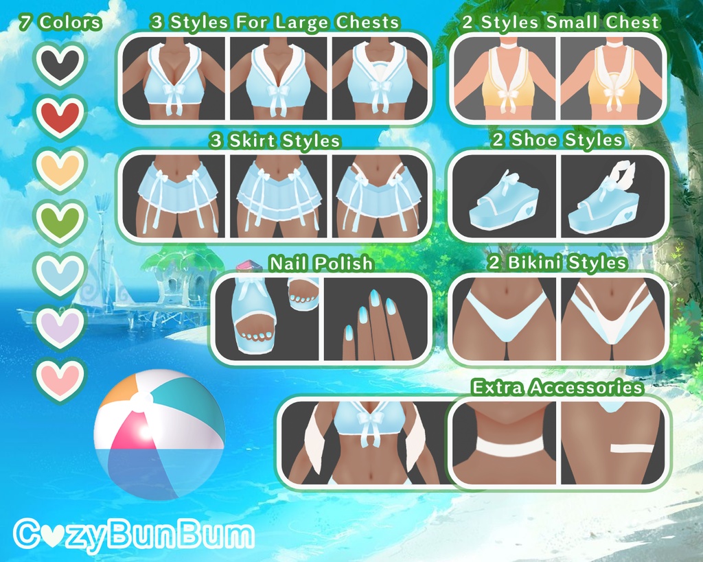 Sailor Fuku Swimsuit VRoid 水着 Traje de baño