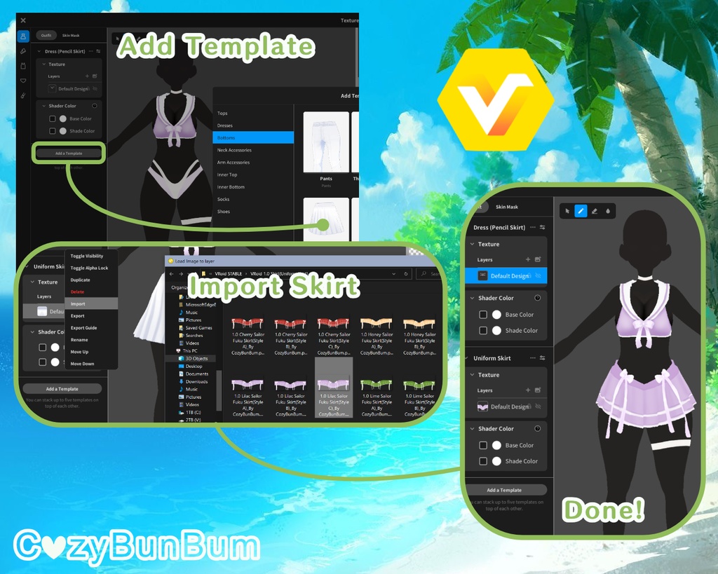 Sailor Fuku Swimsuit VRoid 水着 Traje de baño