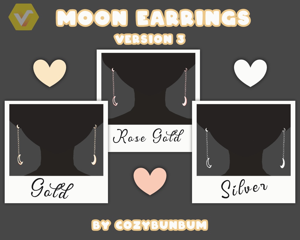 Moon Earrings VRoid イヤリング Set de aretes