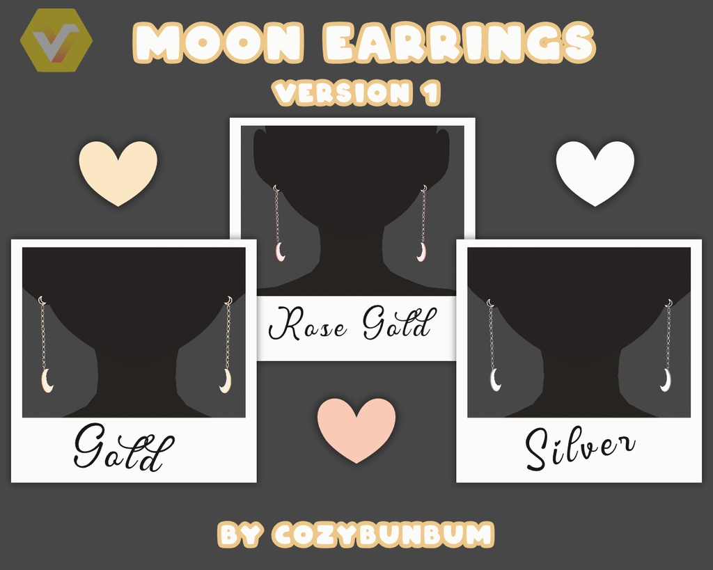 Moon Earrings VRoid イヤリング Set de aretes