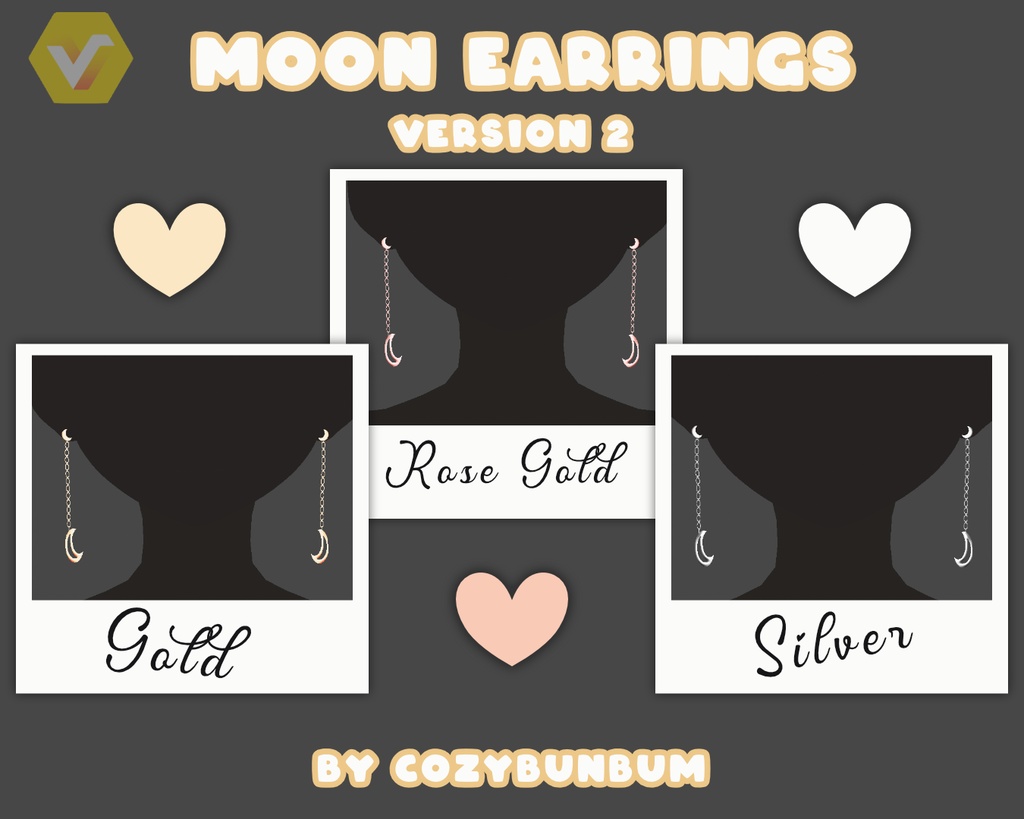 Moon Earrings VRoid イヤリング Set de aretes