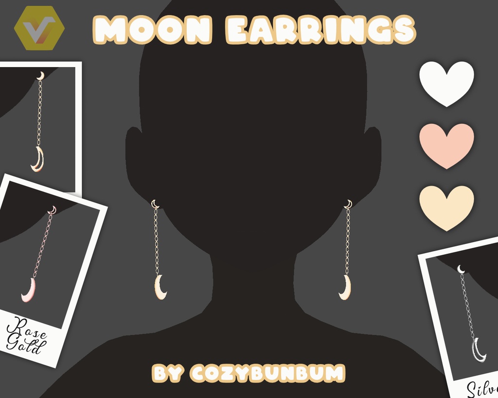 Moon Earrings VRoid イヤリング Set de aretes