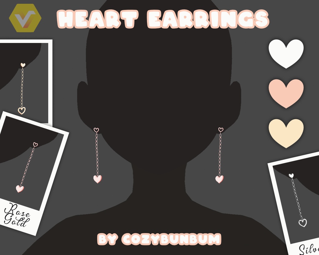 Heart Earrings VRoid イヤリング Set de aretes