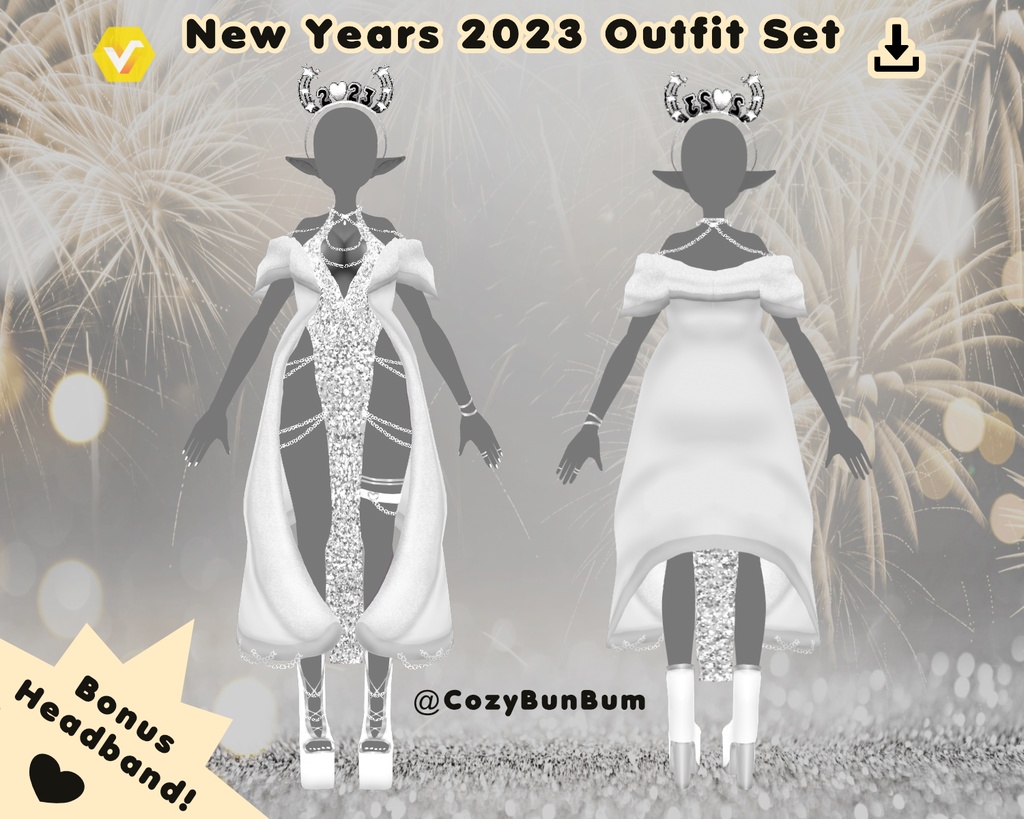 Happy New Year 2023 Outfit VRoid 衣装 Texture vestido de año nuevo
