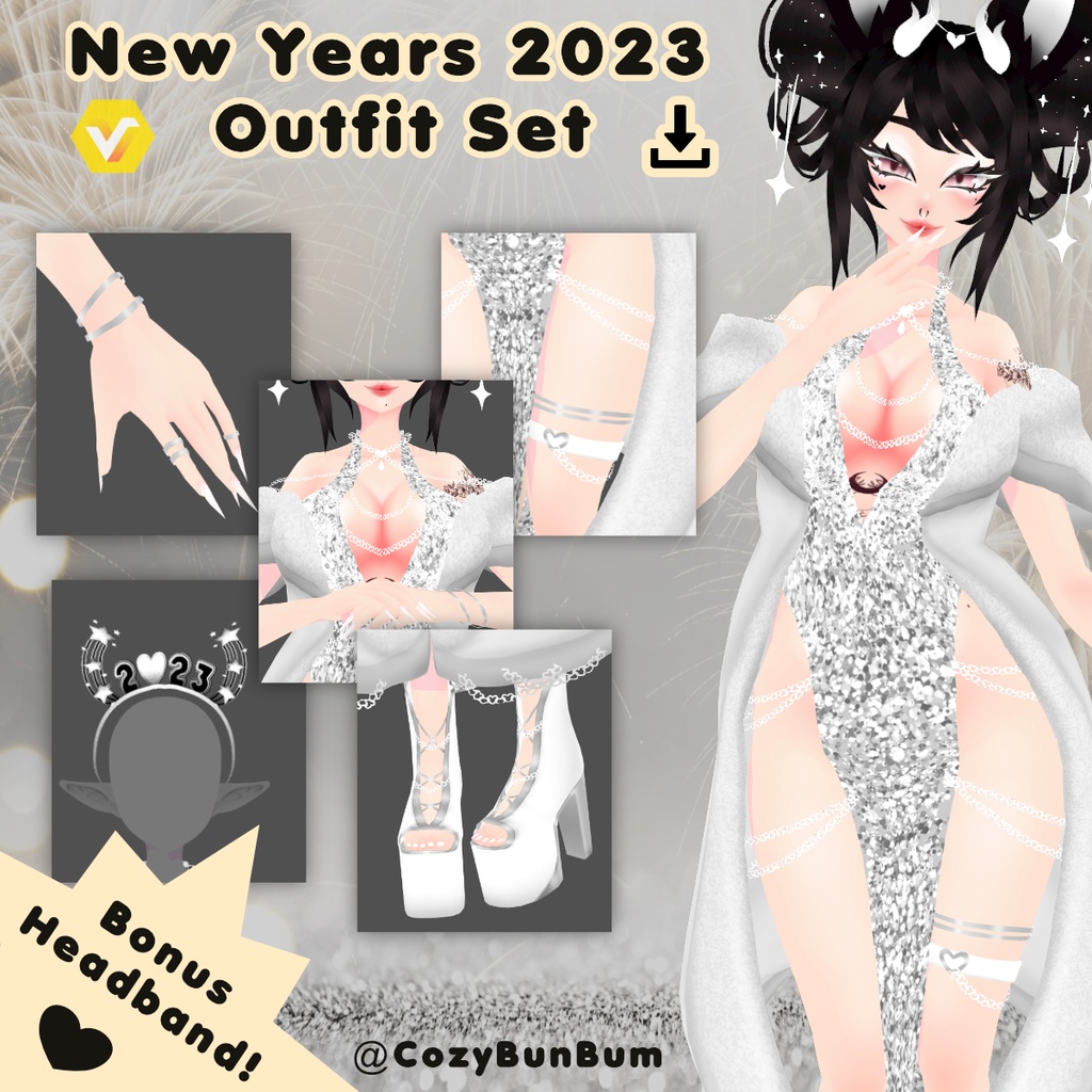 Happy New Year 2023 Outfit VRoid 衣装 Texture vestido de año nuevo