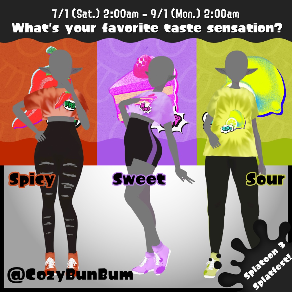 [FREE] 無料で Splatfest Splatoon Outfit Set | Spicy, Sweet, Sour