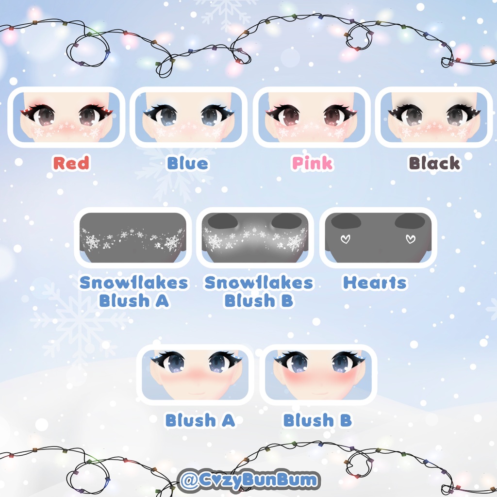 VRoid Christmas Makeup Set クリスマスメイク Jolly Eyeliner and Blush Texture Set
