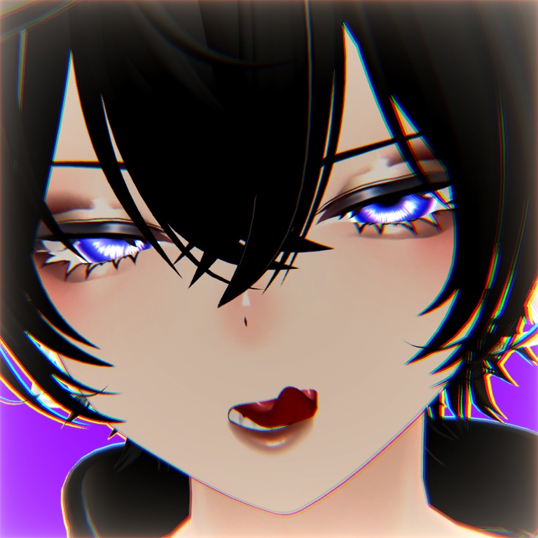 【彼方】アニメ調下まつげメイク（瞳＆発光付き）