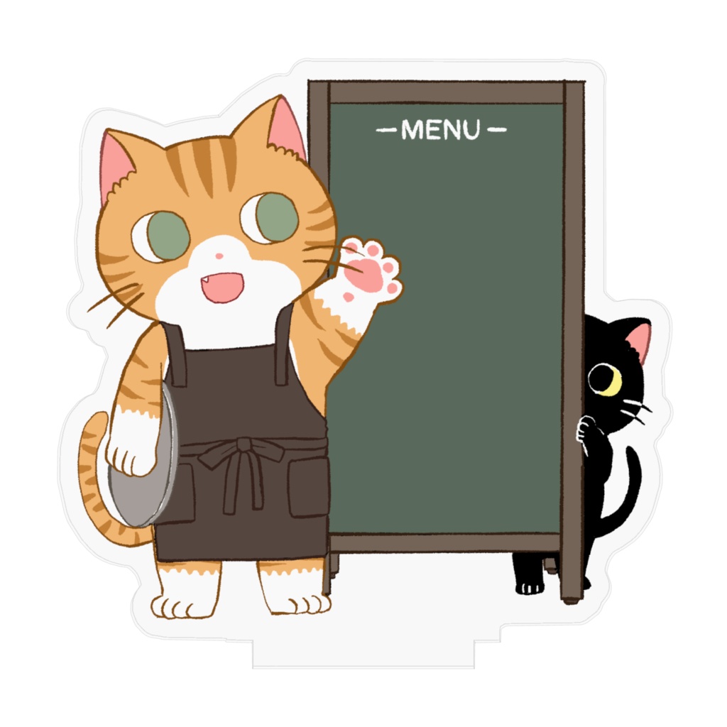 茶トラと黒猫のアクリルフィギュア